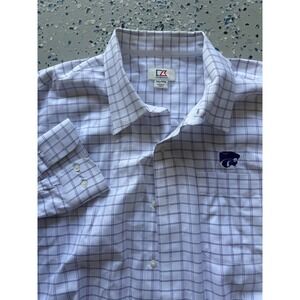 Cutter & Buck Button Down‎ Shirt K-State Wildcats Plaid XXL KSU